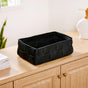 Multipurpose Vegan Leather Basket Black