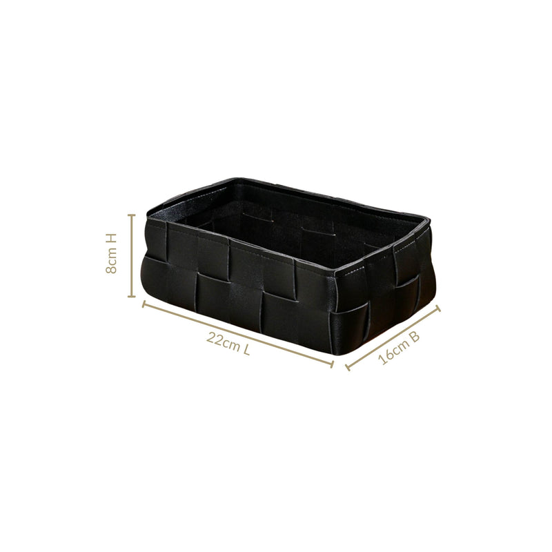 Multipurpose Vegan Leather Basket Black