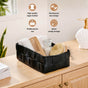 Multipurpose Vegan Leather Basket Black