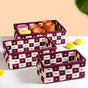 Multipurpose Storage Basket Set Of 3 Burgundy