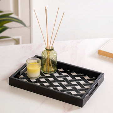 Multipurpose Decorative Tray Black Small