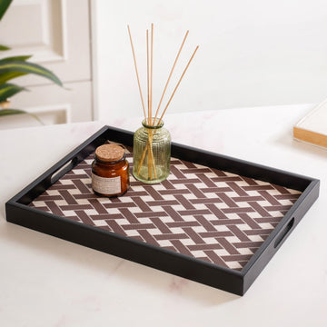 Multipurpose Decorative Tray Brown Large