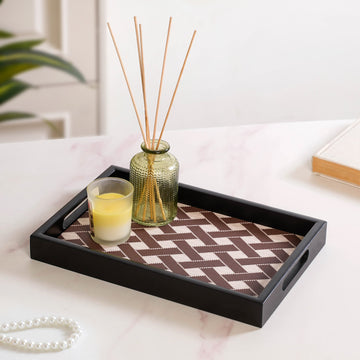 Multipurpose Decorative Tray Brown Small