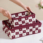 Multipurpose Storage Basket Set Of 3 Burgundy
