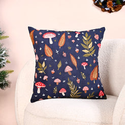 Mushroom Foliage Embroidered Sofa Cushion Cover 40x40cm