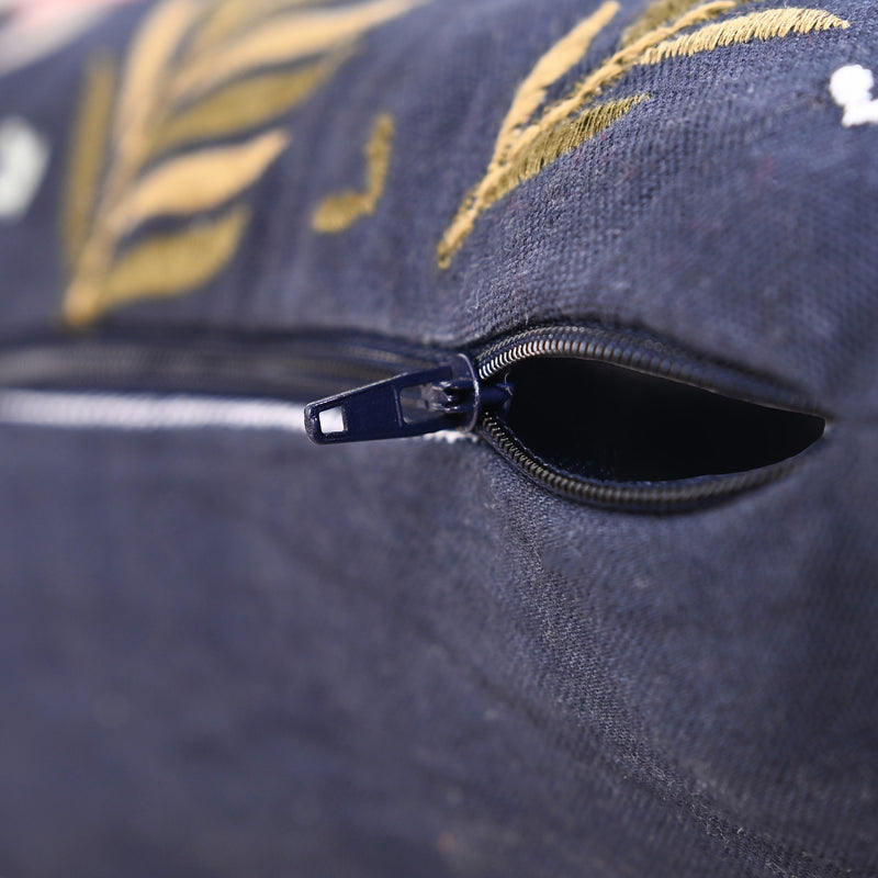 Mushroom Foliage Embroidered Sofa Cushion Cover 40x40cm