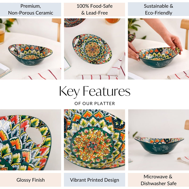 Mystic Mandala Long Dish With Handles 400ml