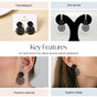 Mystical Mesh Black Drop Earrings