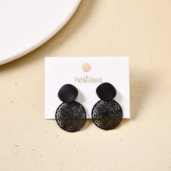 Mystical Mesh Black Drop Earrings