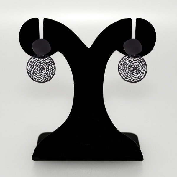 Mystical Mesh Black Drop Earrings