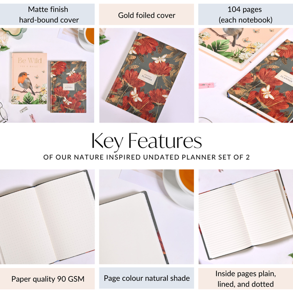 Nature Inspired Undated Planner Set Of 2