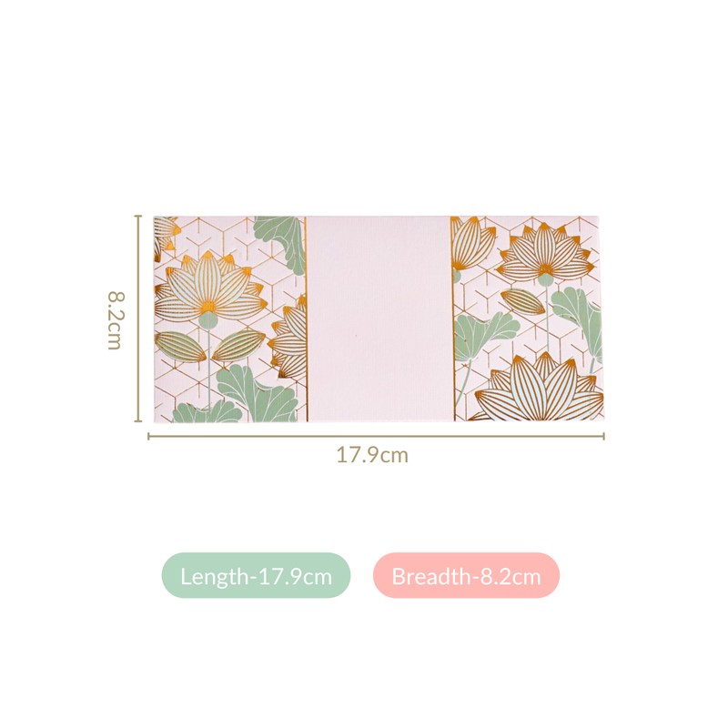 Set Of 12 Blue Lotus Gifting Envelope