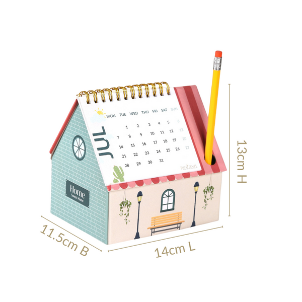 Country House Desk Calendar Organizer 2025 With Pencil