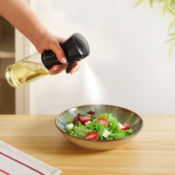 Gourmet Clear Glass Oil Bottle Black 220ml