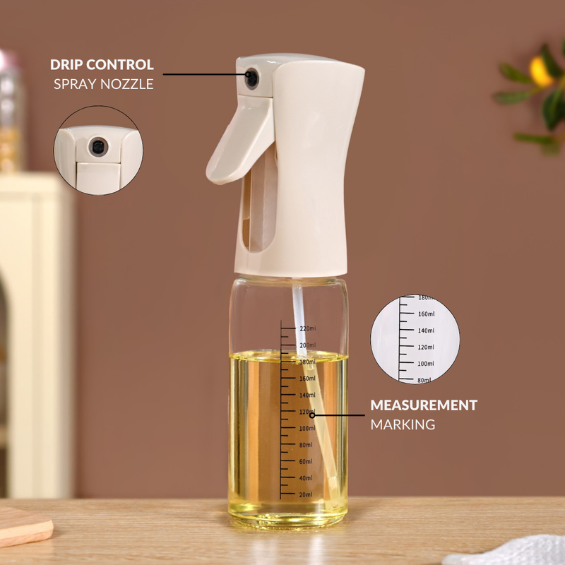 Gourmet Clear Glass Oil Bottle Beige 220ml