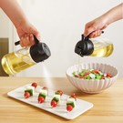 Spray And Pour Oil Dispenser Bottle Black 470ml With Spoon