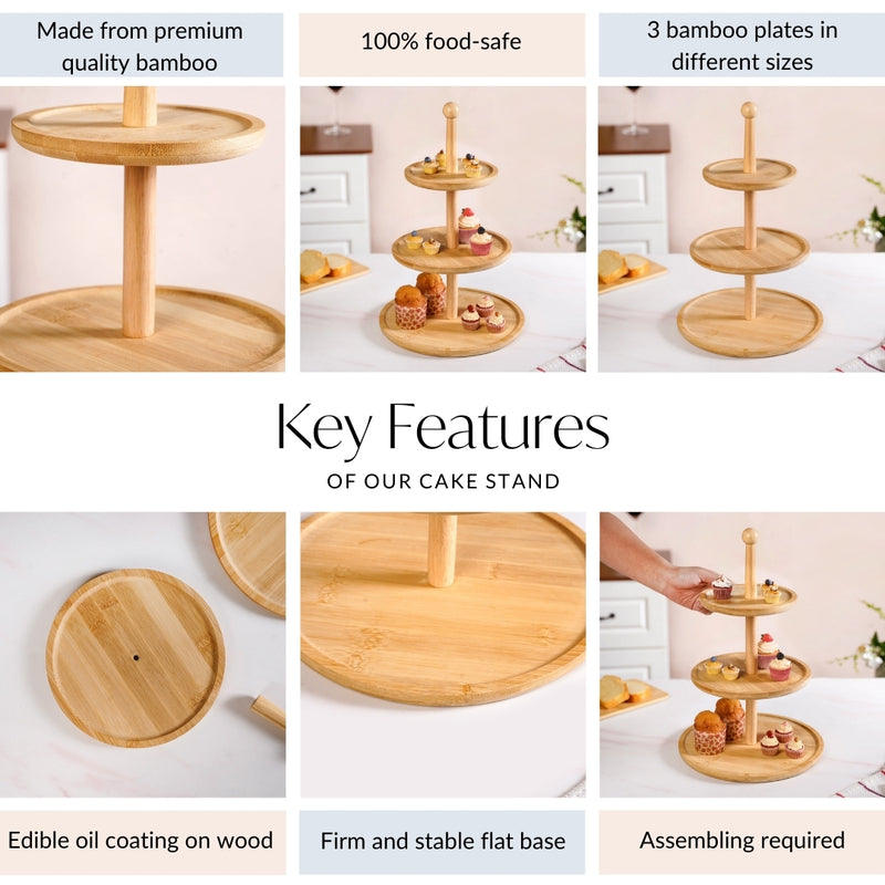 3 Tier Bamboo Cupcake Stand