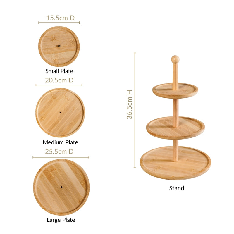 3 Tier Bamboo Cupcake Stand