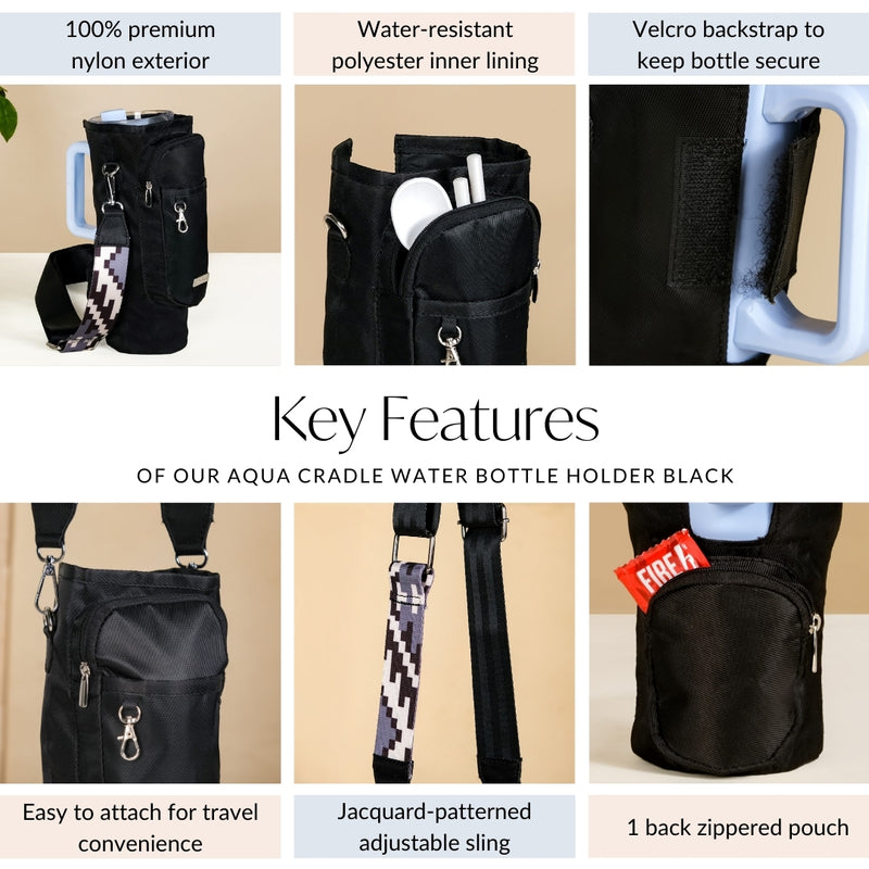 Aqua Cradle Water Bottle Holder Black