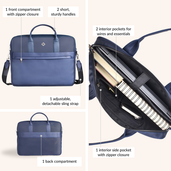 Kaizen Laptop Bag Navy 15 Inch