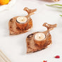 NestGlow Rose Gold Aluminium Tealight Candle Holder Set Of 2
