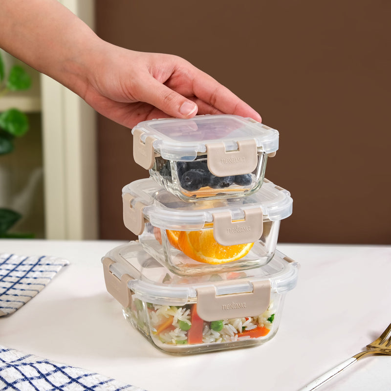 Nestro Airtight Containers Set Of 3 S 160ml M 300ml L 500ml