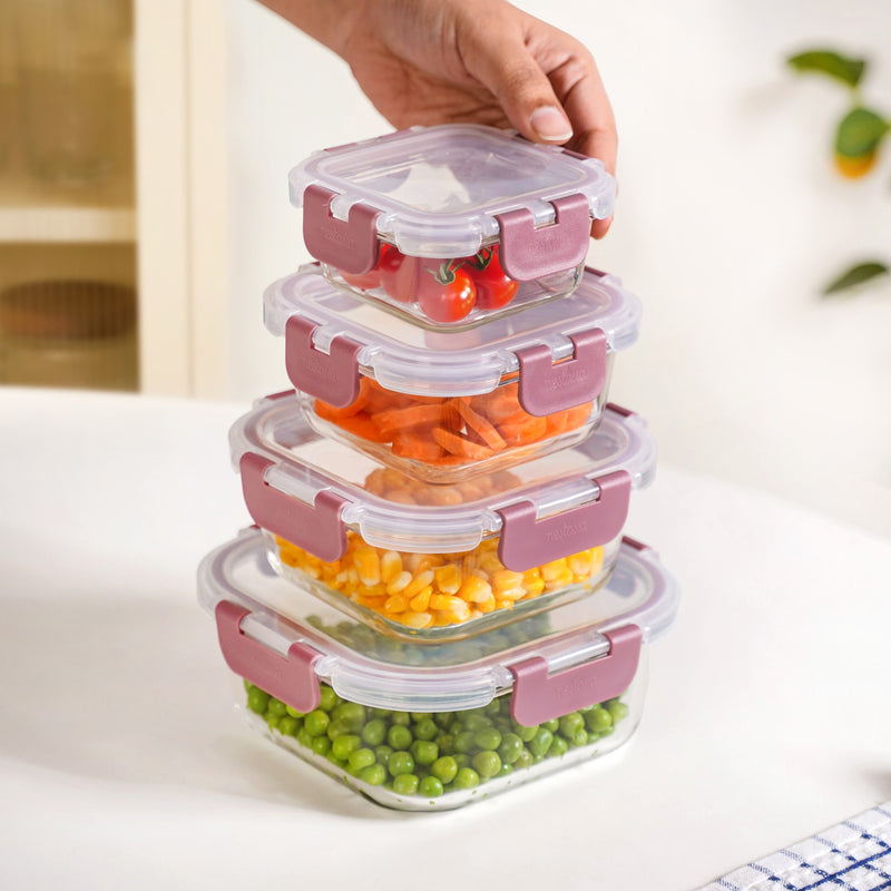 Nestro Airtight Containers Set Of 4 S 160ml M 300ml L500ml XL 800ml