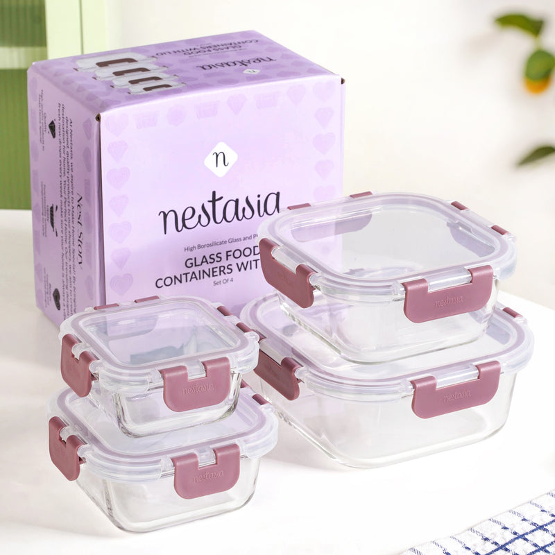 Nestro Airtight Containers Set Of 4 S 160ml M 300ml L500ml XL 800ml