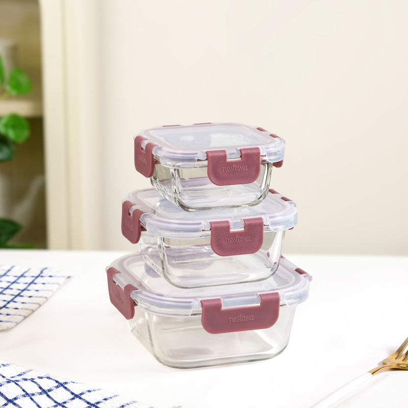 Nestro Airtight Food Storage Containers Set Of 3 S 160ml M 300ml L 500ml