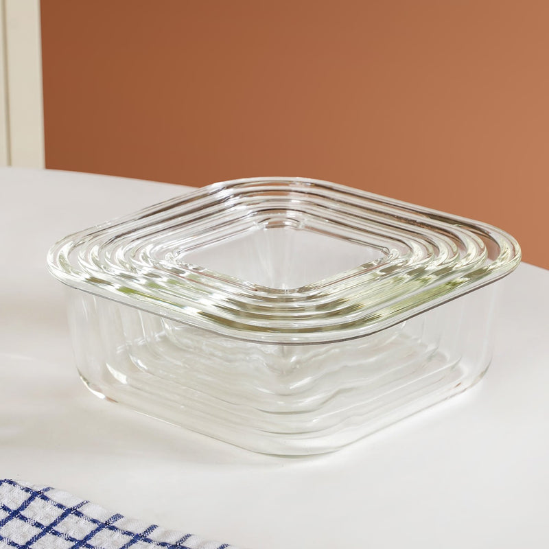 Nestro Airtight Food Storage Square Container Set Of 4 Green