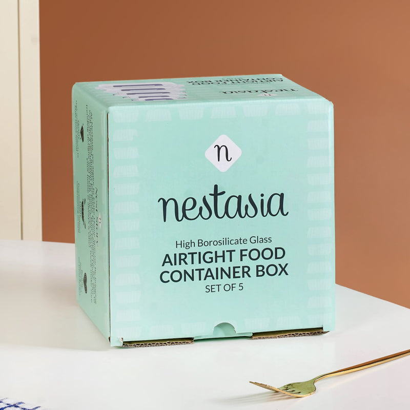 Nestro Airtight Food Storage Square Container Set Of 4 Green