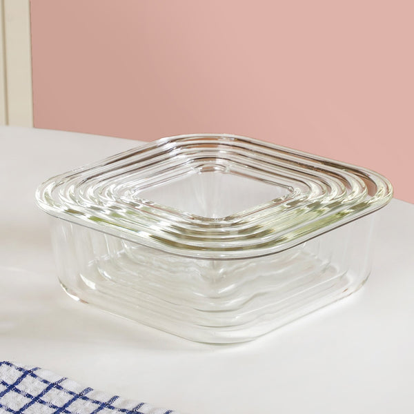 Nestro Airtight Food Storage Square Container Set Of 5 Blue
