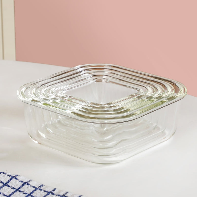 Nestro Airtight Food Storage Square Container Set Of 5 Blue