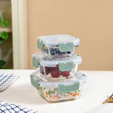 Nestro Glass Containers Set Of 3 S 160ml M 300ml L 500ml