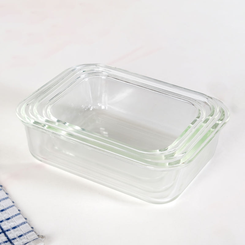 Nestro Leakproof Rectangular Food Storage Box Set Of 3 Green