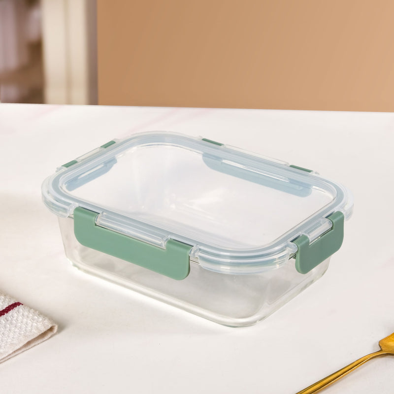 Nestro Leakproof Rectangular Food Storage Box Set Of 3 Green