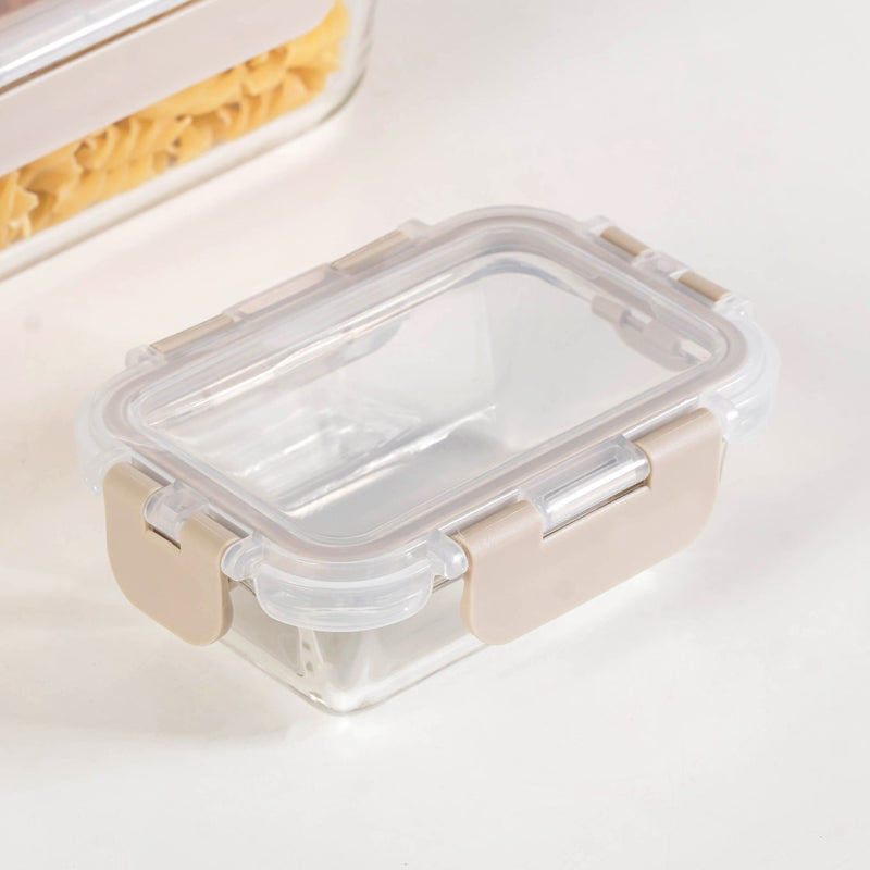 Nestro Leakproof Stackable Food Storage Lunch Box Set Of 4 Beige