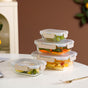 Nestro Leakproof Stackable Food Storage Lunch Box Set Of 4 Beige