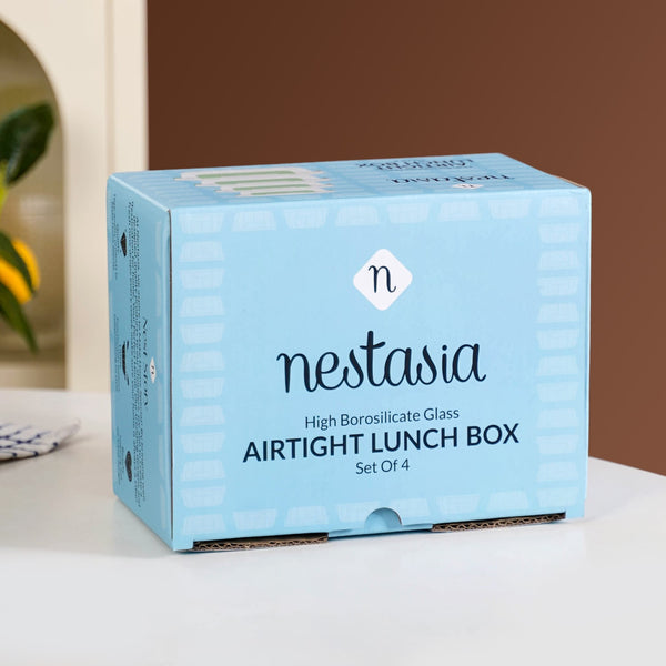 Nestro Leakproof Stackable Food Storage Lunch Box Set Of 4 Green