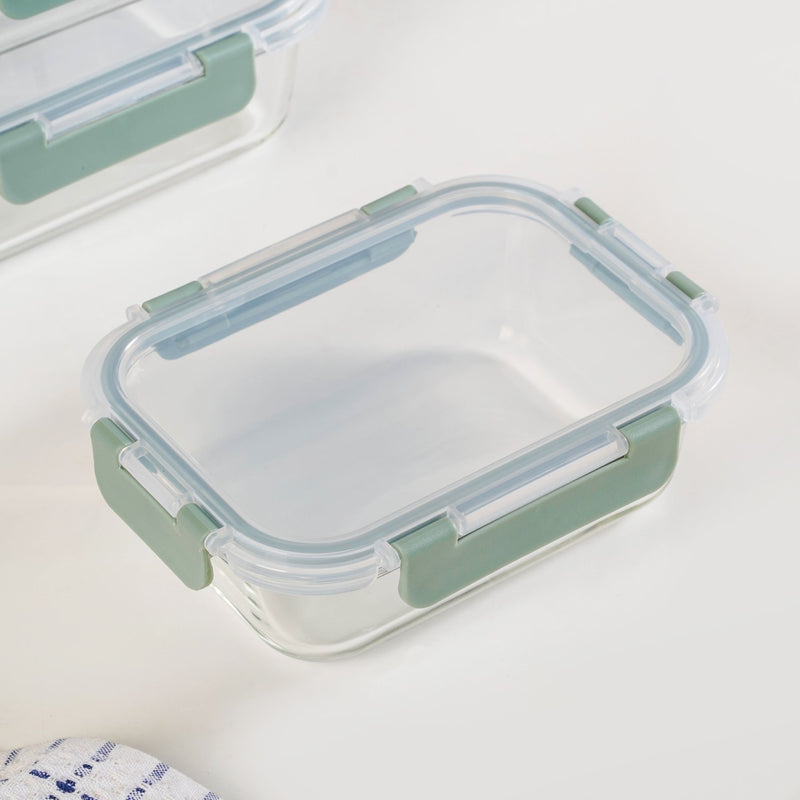 Nestro Leakproof Stackable Food Storage Lunch Box Set Of 4 Green