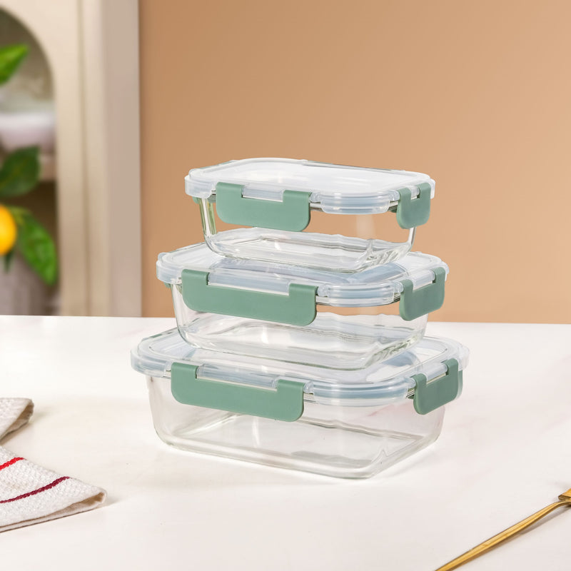 Nestro Lunch Box Set Of 3 Green