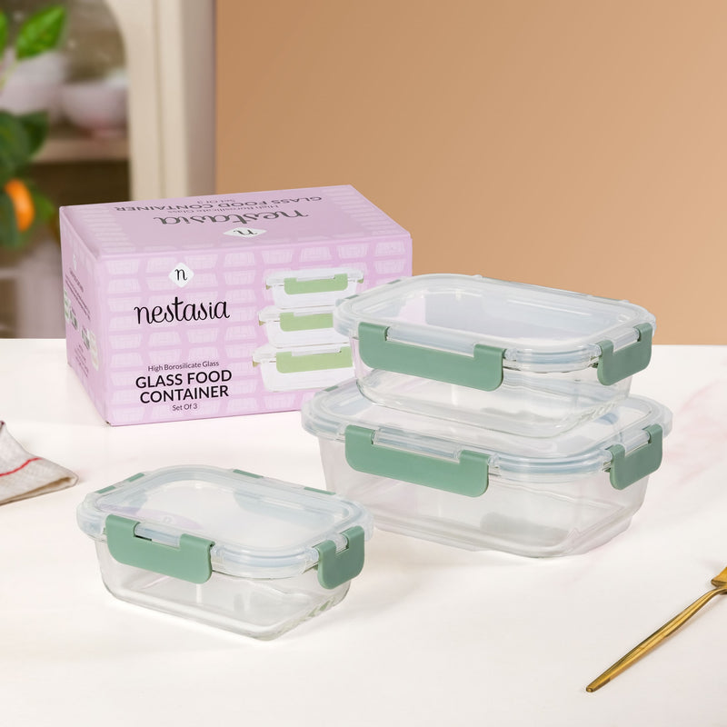 Nestro Lunch Box Set Of 3 Green