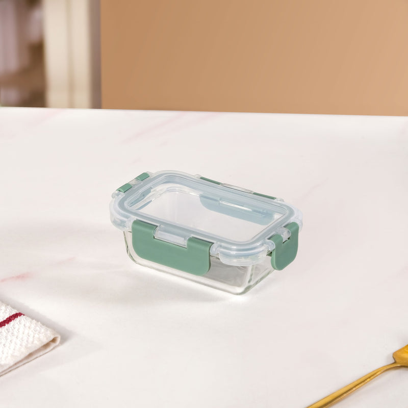 Nestro Microwave Safe Airtight Storage Box Set Of 3 Green