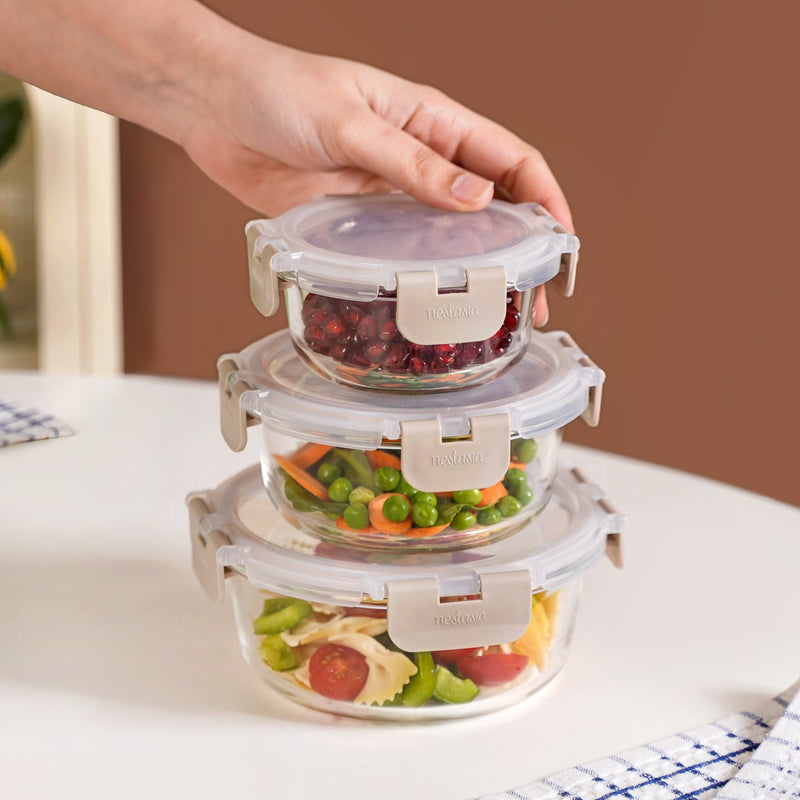 Nestro Pro Microwave Safe Containers Set Of 3 S 215ml M 400ml L 600ml