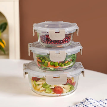 Nestro Pro Microwave Safe Containers Set Of 3 S 215ml M 400ml L 600ml