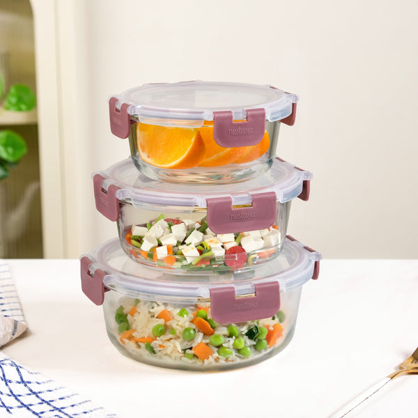 Nestro Pro Stackable Containers Set Of 3 S 400ml M 600ml L 950ml