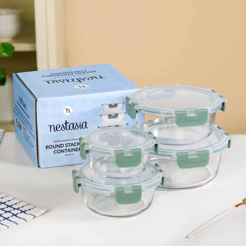 Nestro Pro Stackable Containers Set Of 4 S 215ml M 400ml 600ml 950ml