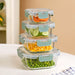 Nestro Airtight Clip Lock Containers Set Of 4 Square Sage Green 160ml 300ml 500ml 800ml