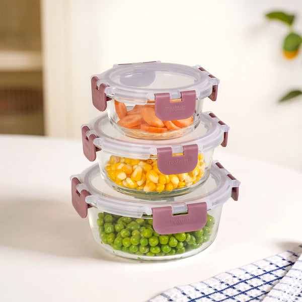 Nestro Pro Airtight Containers Set Of 3 S 215ml M 400ml L 600ml