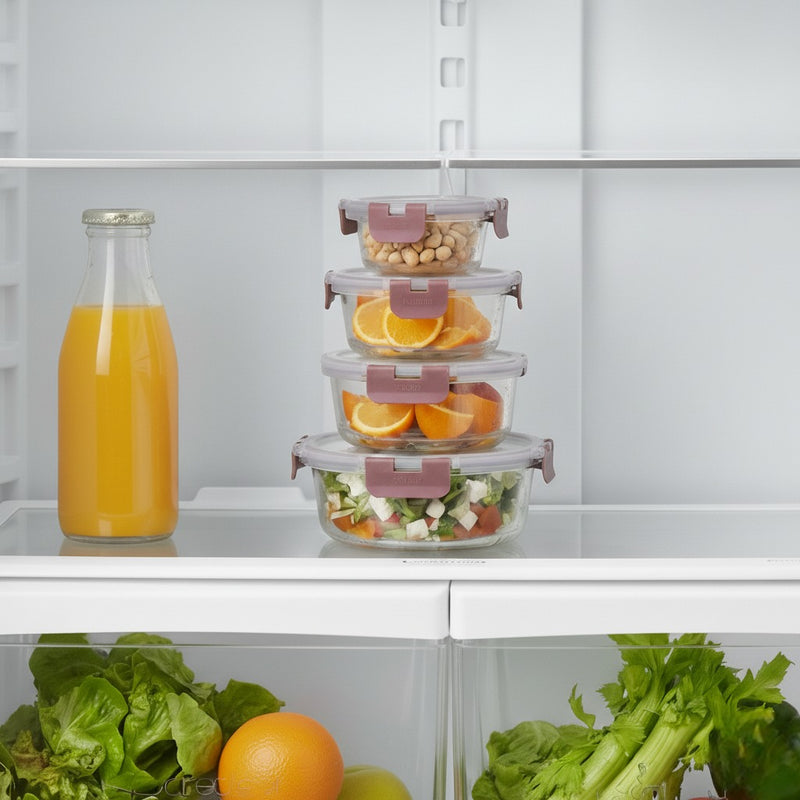 Nestro Pro Stackable Food Containers Set Of 4 S 215ml M 400ml L 600ml XL 950ml